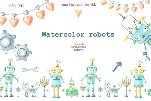 Bringing Playful Charm to Your Projects with Watercolor Robots