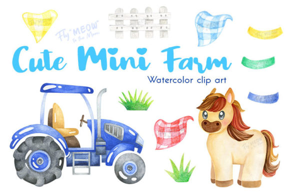Bringing Rustic Charm to Life with Watercolor Cute Mini Farm Clip Art