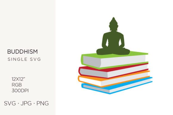 Buddha and Books: Vector Art for Creative Projects