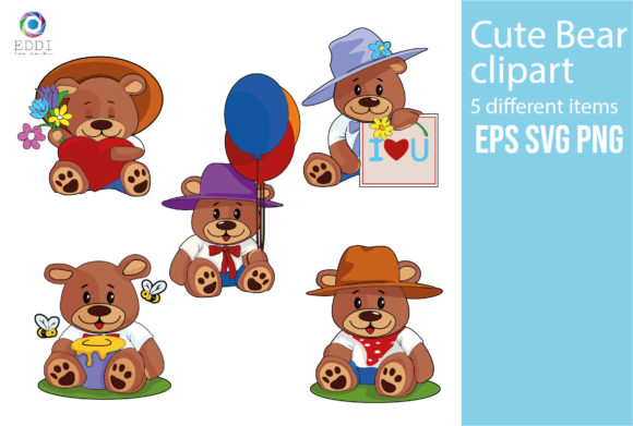 Cute Bear Clip Art for Creative Projects