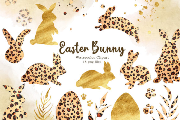 Leopard Bunny Easter PNG: Unique Watercolor Designs