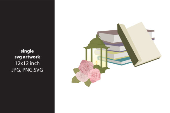 Rose and Books: Elevating Your Creative Projects with Timeless Digital Art