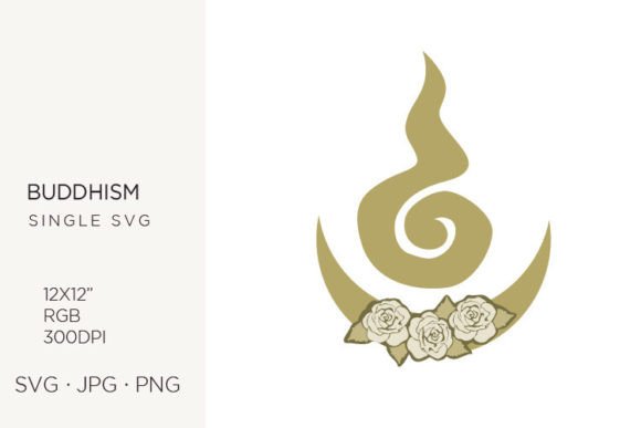 Unalome Symbol with Moon and Flowers: A Versatile Vector Asset for Spiritual Design