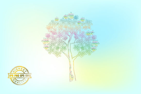 Unleashing Creativity with Rainbow Trees Hand Drawn Illustrations