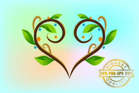 Unlocking Creative Potential with Abstract Heart Shaped Plant Vector Illustrations